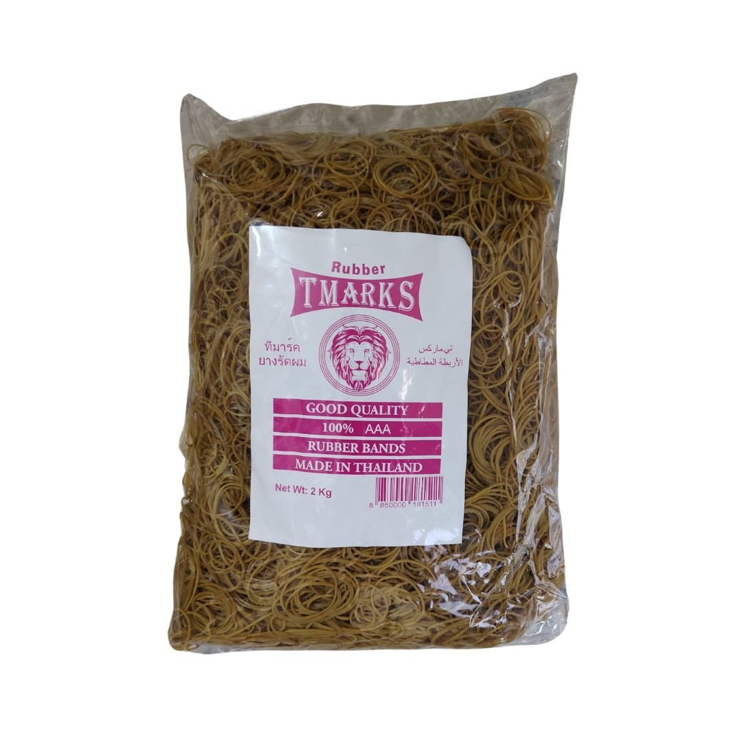 Tmarks Rubber 2 Kgs TMARKS 100% Natural Rubber Bands AAA Quality Natural Color 2 Kgs - Image 1