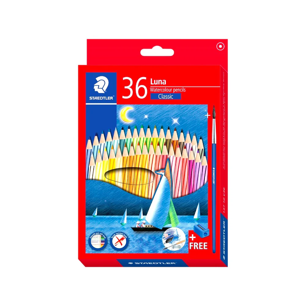 staedtler-luna-aquarell-watercolour-pencils-36-set STAEDTLER LUNA COLOUR PENCIL SET OF 36 - Image 1